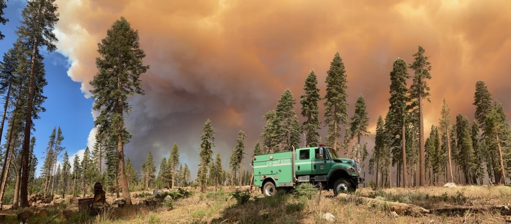 U.S.F.S. partners help battle the Caldor Fire in August 2021.