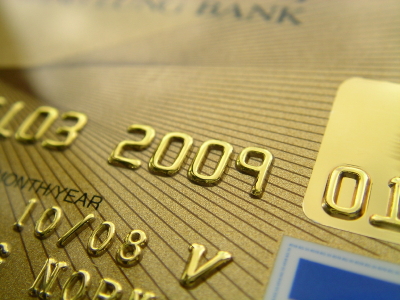 Close up of credit card