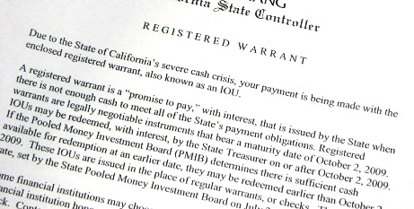Illustration of stack of Registered Warrant documents