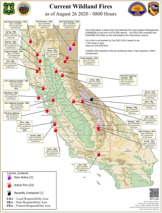 current wildland fires map