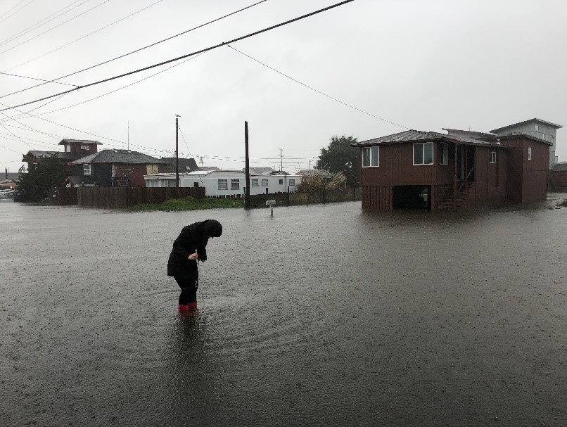 King Tides inundate King Salmon, California, in January 2019.