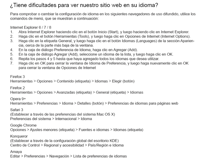 browser settings spanish